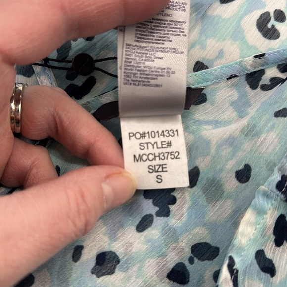 NYDJ NWOT Aqua Desert Cat Tranquility Chiffon Caftan Popover Top With Cami - Picture 10 of 10